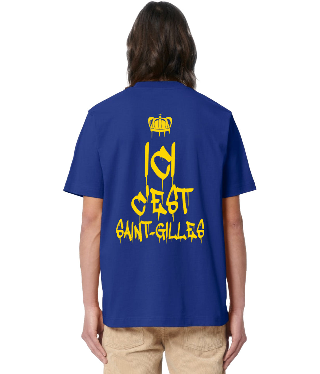 Ici C'est Saint-Gilles (Crown) - Oversized Premium T-shirt Black or Blue