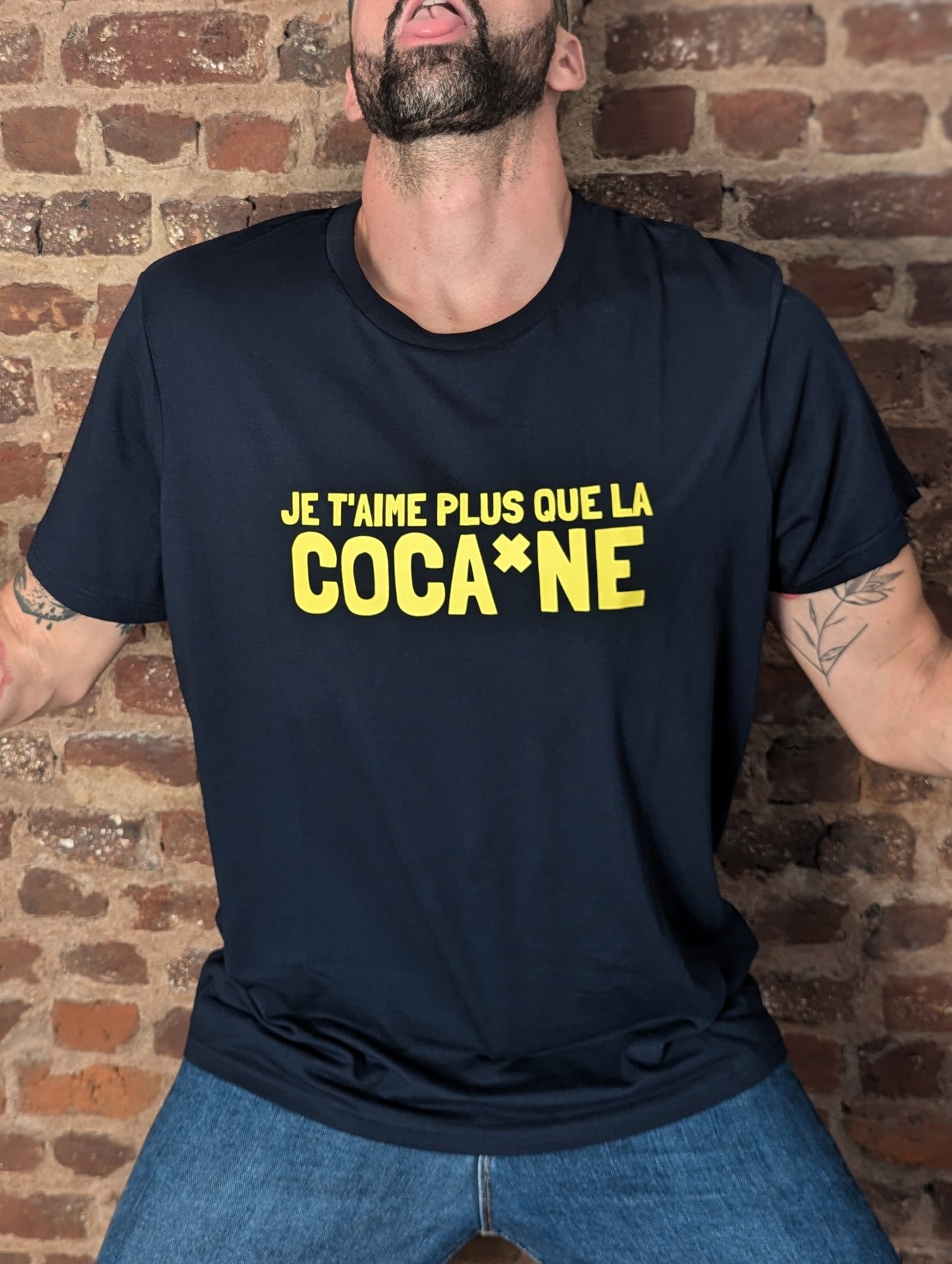 Plus que la Coca*ne - T-shirt (Yellow or Blue)