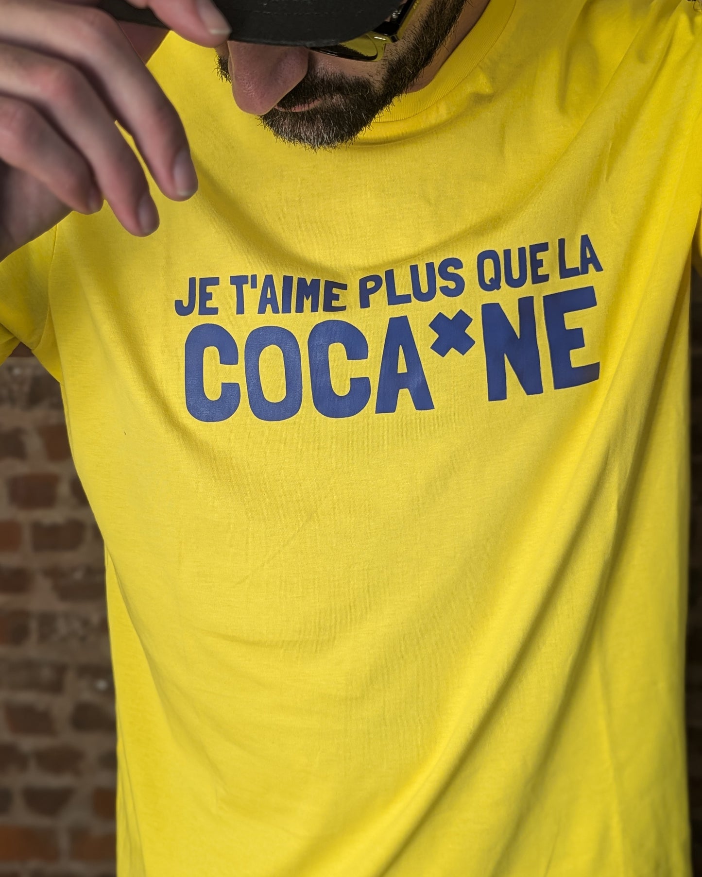 Plus que la Coca*ne - T-shirt (Yellow or Blue)