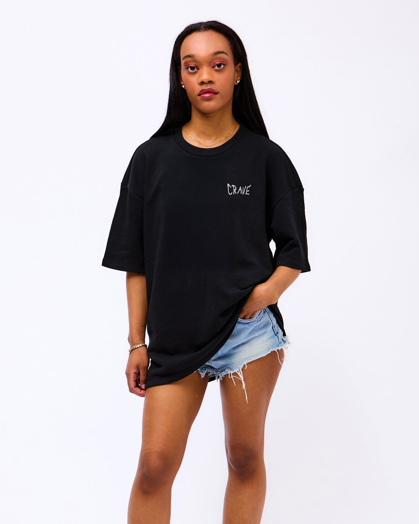 Crave - Oversized Sweatshirt - embroidered logo