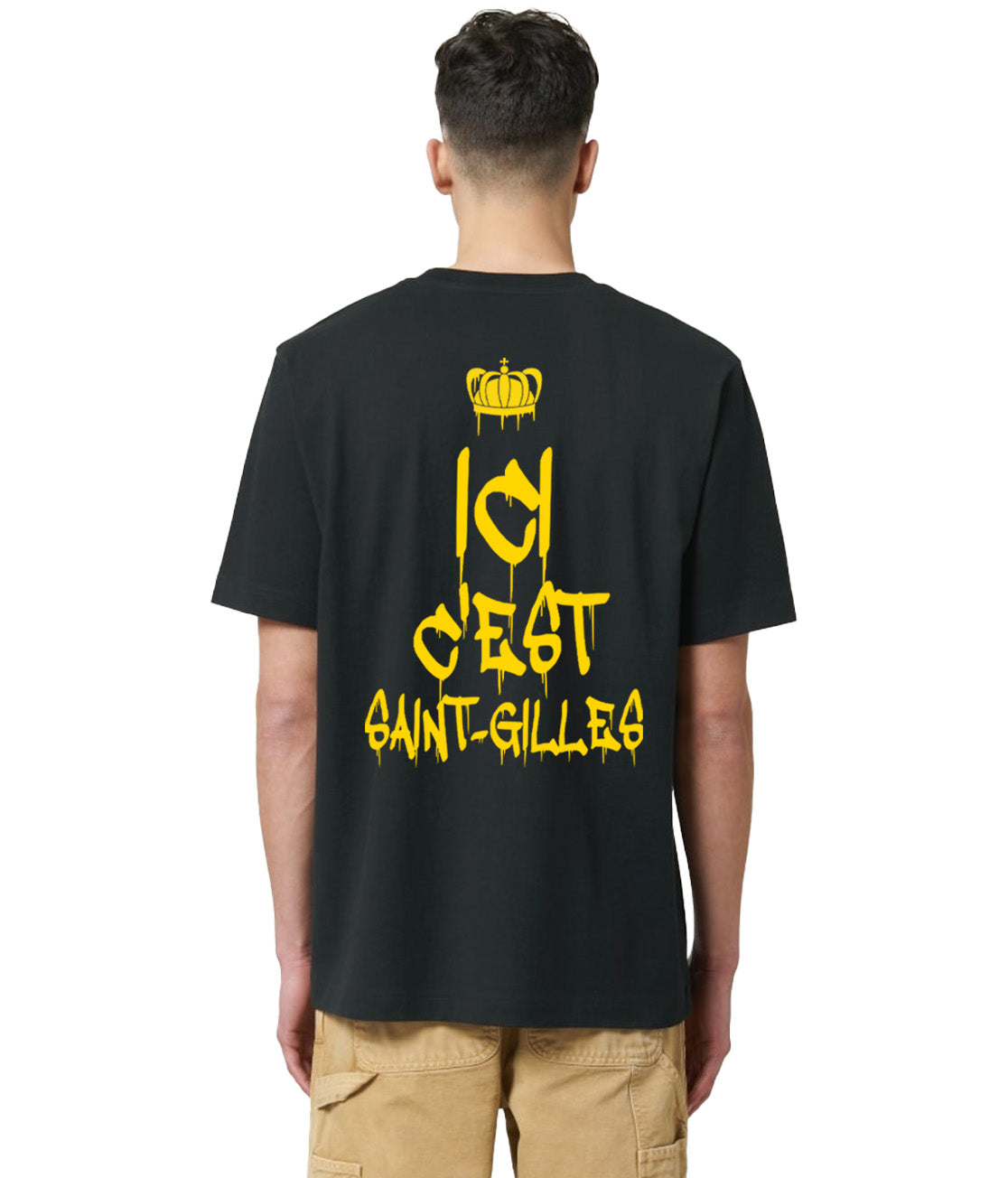 Ici C'est Saint-Gilles (Crown) - Oversized Premium T-shirt Black or Blue