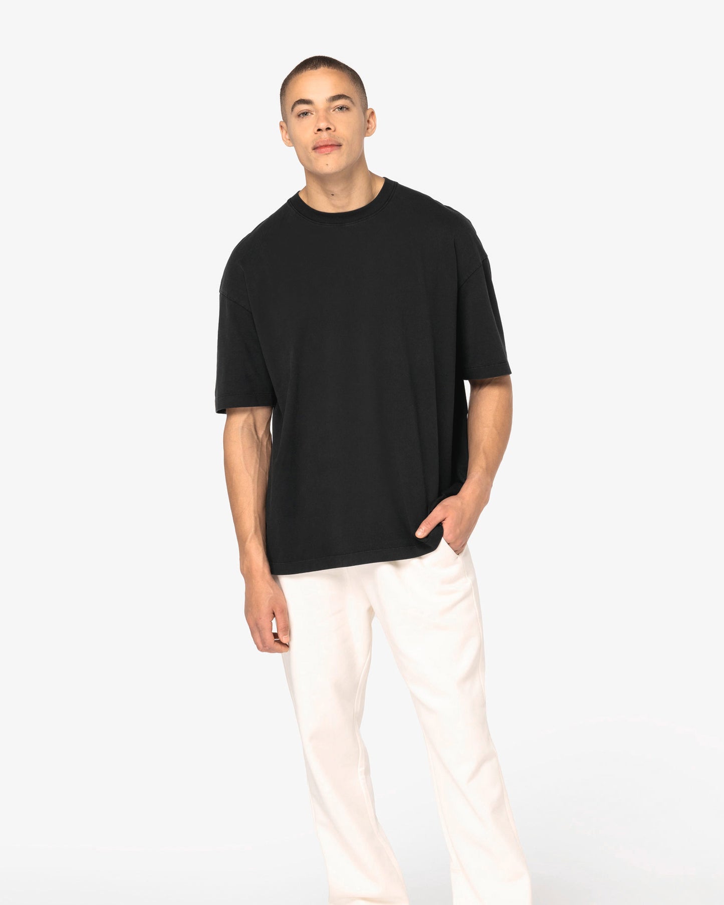 T-shirt Oversize Noir Délavé