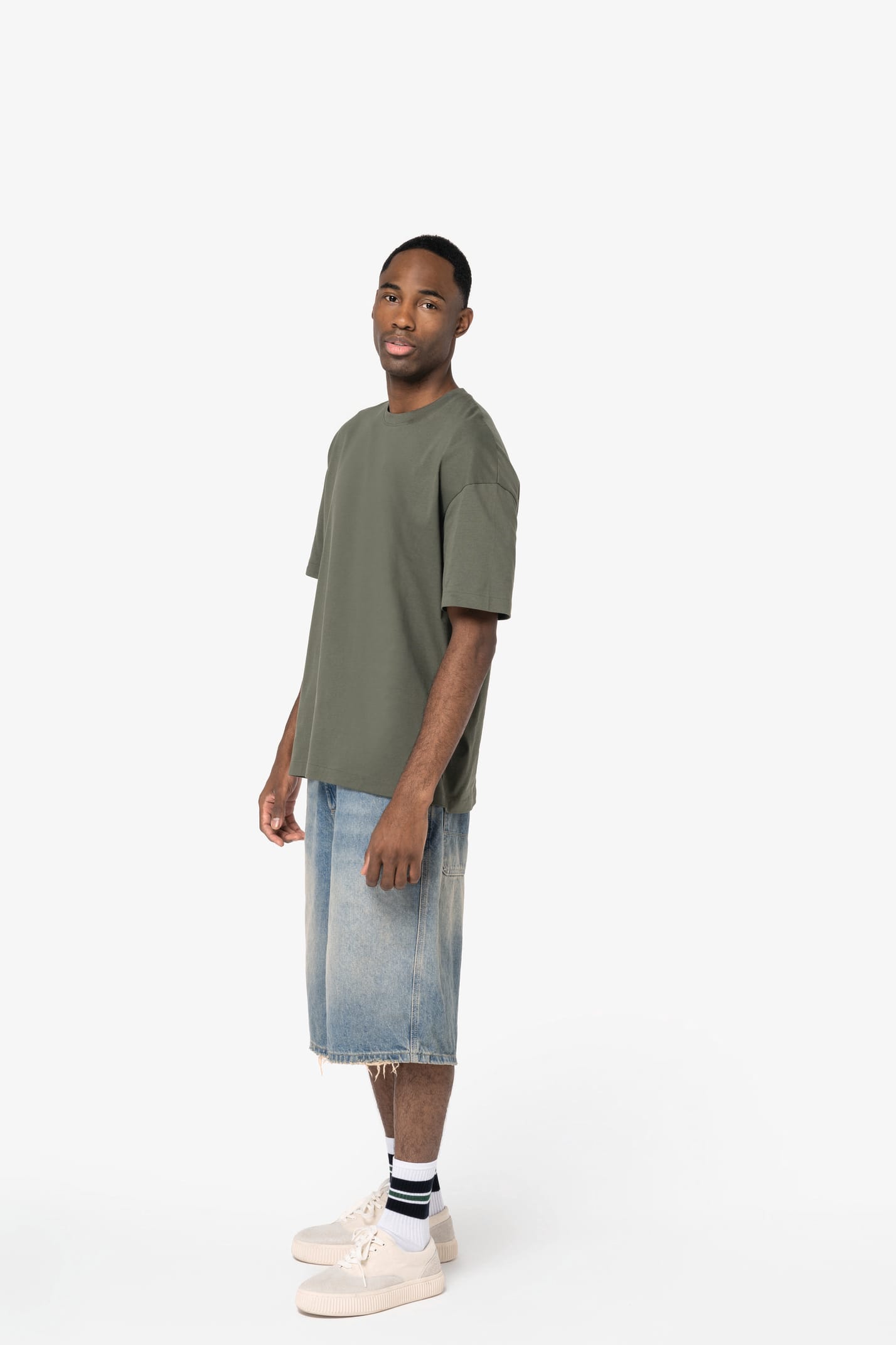 T-shirt Oversize Noir/Ivoire/Kaki