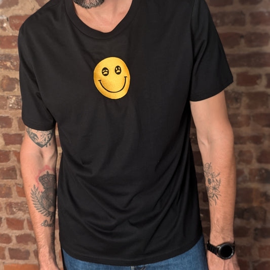 Smiley But Sad Broderie - Premium T-shirt (Black) STOCK SALE