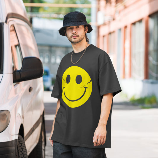 So F*cking Happy - Oversized Premium T-shirt - Faded Black STOCK SALE