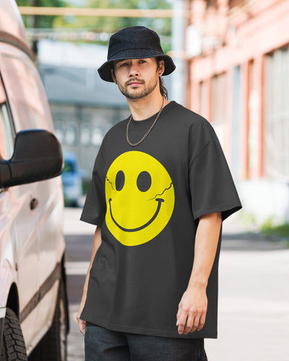 So F*cking Happy - Oversized Premium T-shirt - Faded Black STOCK SALE