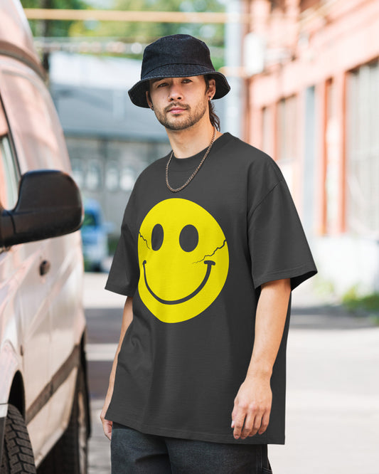 So F*cking Happy - Oversized Premium T-shirt - Faded Black STOCK SALE