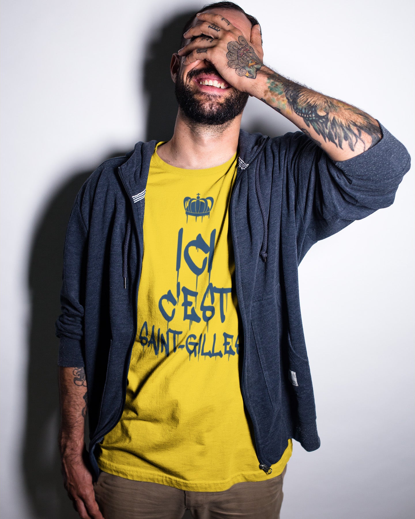 Ici C'est Saint-Gilles (Crown) -Regular Premium T-shirt - Black, Yellow or Blue